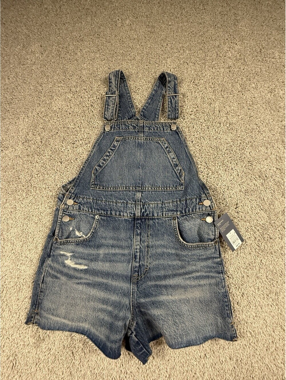 NWT Women's Denim Shortalls - Universal Thread Medium Wash Size 4 $36